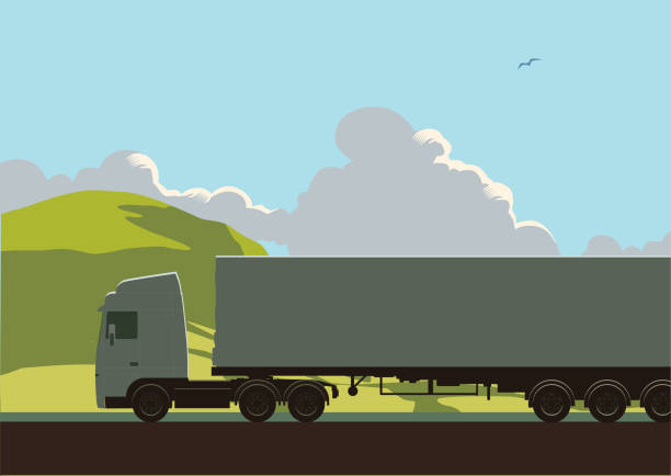 lastkraftwagen oder lkws - warehouse distribution warehouse occupation truck stock-grafiken, -clipart, -cartoons und -symbole