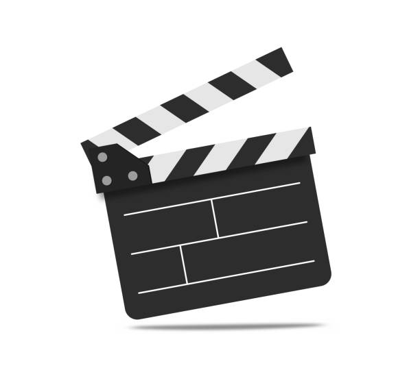 ilustrações, clipart, desenhos animados e ícones de clapperboard de filme isolado no fundo branco. filme em branco clapper cinema vetor ilustração eps 10 - clapboard