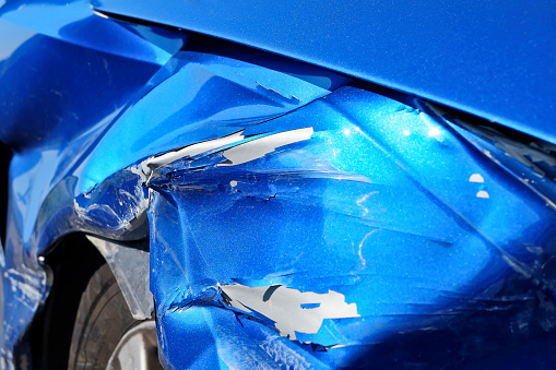 Detail of a car accident.