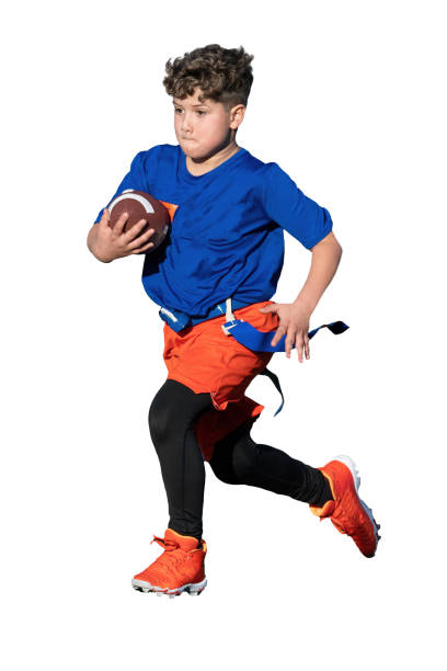 istock Young Athletic Boy Playing Flag Football 1299123589
