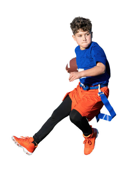 istock Young Athletic Boy Playing Flag Football 1299123604