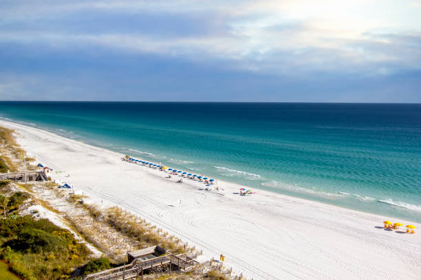 longue étendue de destin beach - beach florida atlantic ocean wave photos et images de collection