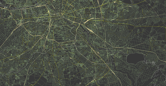 detailed map of berlin. 3d illustration