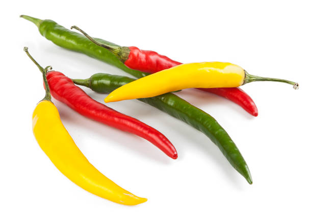 istock Small peppers isolated on a white background. View from another angle in the portfolio. 1299130807
