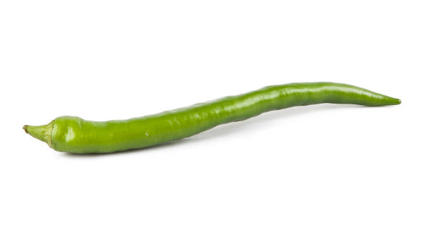 istock Small peppers isolated on a white background. View from another angle in the portfolio. 1299130847