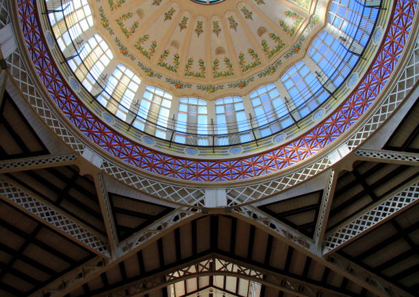 istock Lighted geometrical forms of the Valencia  Central Market 1299133133