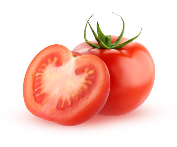 istock tomato isolated on a white background  with a clipping path. 1299134557