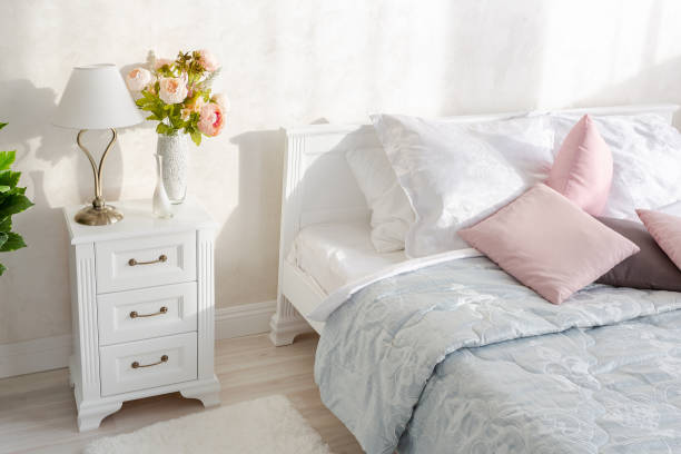 istock Luxurious and expensive interior of an open-plan apartment in light colors. 1299134678