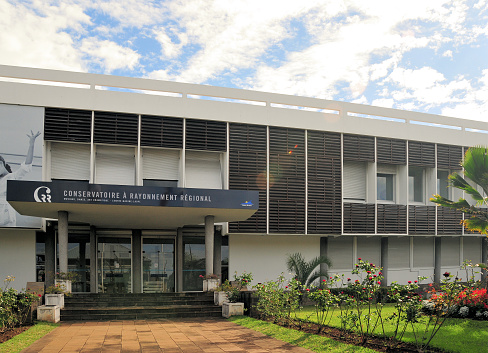 Saint-Denis, Réunion island: Regional Conservatory, a state arts institution - the conservatory awards diplomas of musical studies, theatrical studies and choreographic studies - CRR, Conservatoire à Rayonnement Régional - Rue Pasteur, Saint-Denis de la Réunion, Reunion Island.