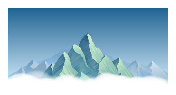 pasmo górskie - ski resort mountain winter mountain range stock illustrations