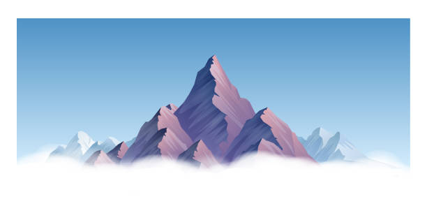 pasmo górskie - ski resort mountain winter mountain range stock illustrations