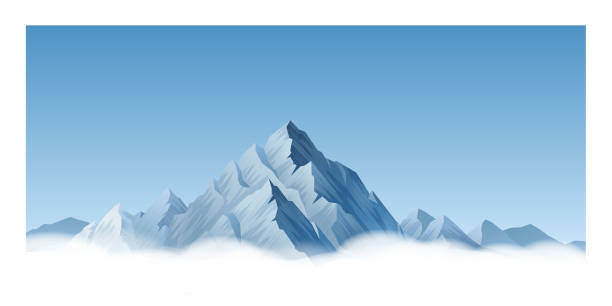 pasmo górskie - ski resort mountain winter mountain range stock illustrations