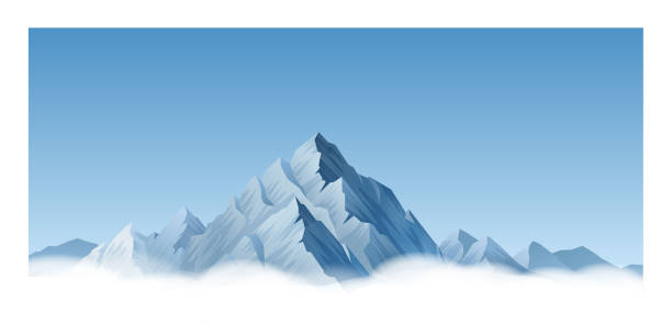 горный хребет - ski resort mountain winter mountain range stock illustrations