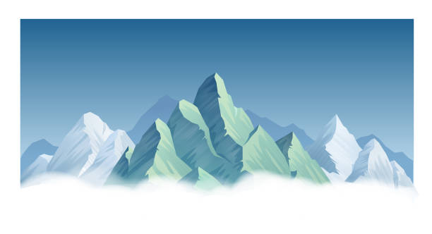 pasmo górskie - ski resort mountain winter mountain range stock illustrations