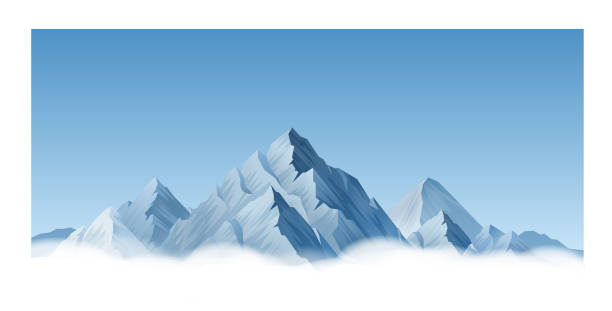 pasmo górskie - ski resort mountain winter mountain range stock illustrations