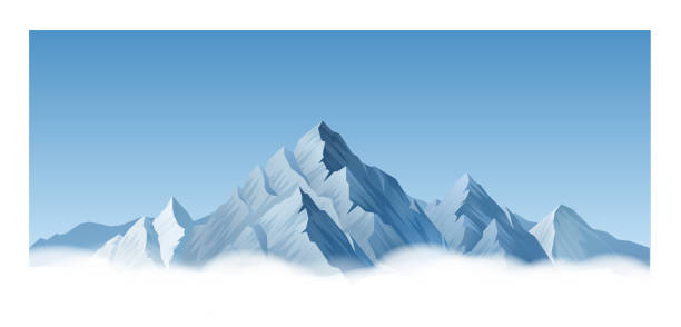 pasmo górskie - ski resort mountain winter mountain range stock illustrations