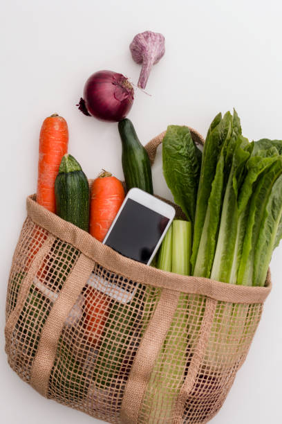 istock Food zero waste, online shopping and delivery concept. 1299140180