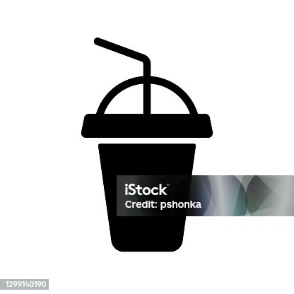 istock Soft drink vector glyph icon. Fast food sign 1299140190