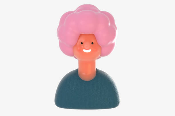 3D Bright people portrait - young woman