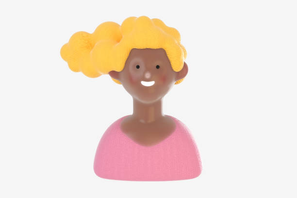 3D Bright people portrait - young woman