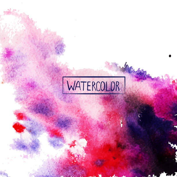 istock watercolor, beautiful abstract background,colored spots vector,handmade,card for you, black, purple,pink color,different stains 1299143398