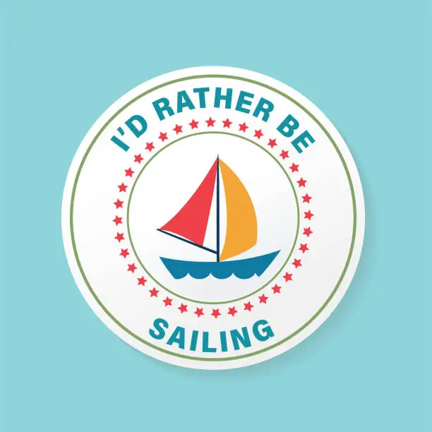 Vector illustration of Sailboat Beach Banners Stickers