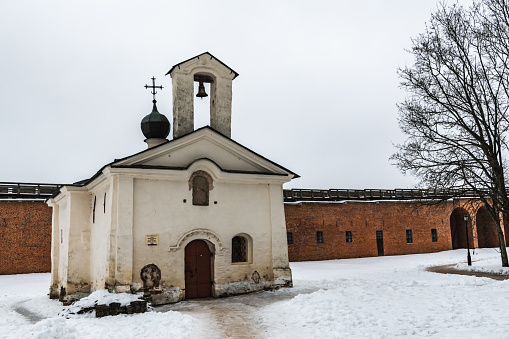 A small old chapel in the courtyard of the Novgorod Kremlin.
