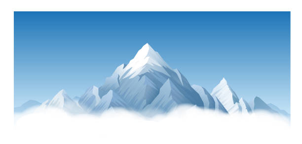 śnieżne pasmo górskie - ski resort mountain winter mountain range stock illustrations