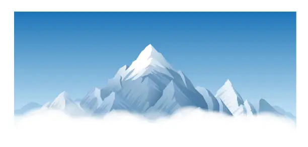 Vector illustration of Snowy Mountain Range