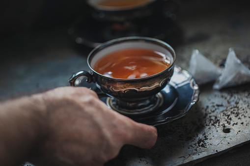 Tea as most common hot drink for enjoying. Preparation and enjoying hot tea