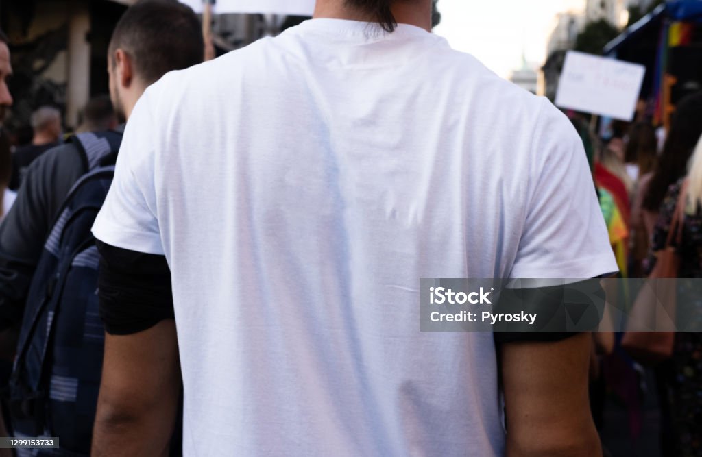 Protesters Using Shirts Young Protesters Stock Photo - Download Image Now - T-Shirt, Rear View ...