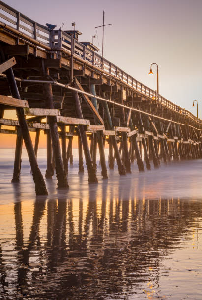 istock Reflection of an ocean pier at dusk 1299155074