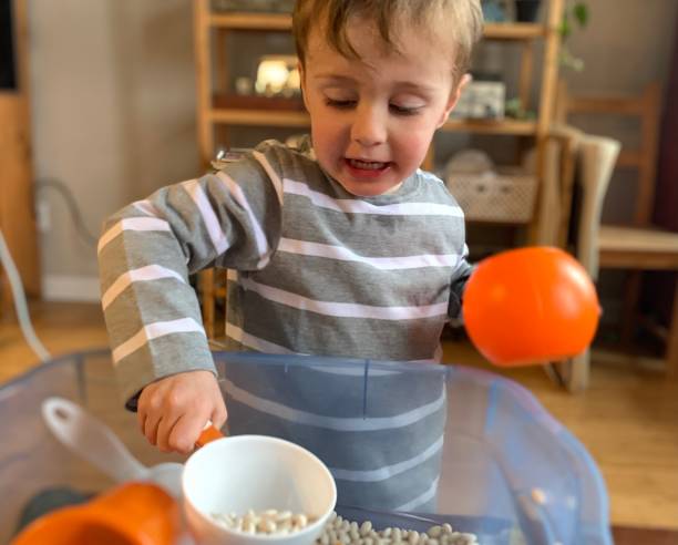 istock Toddler Boy Pretend cooking with Dried Beans 1299161358