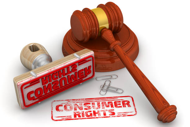 istock Consumer rights. The stamp and an imprint 1299165410