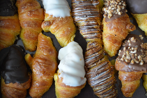 Mini chocolate dipped  french croissants