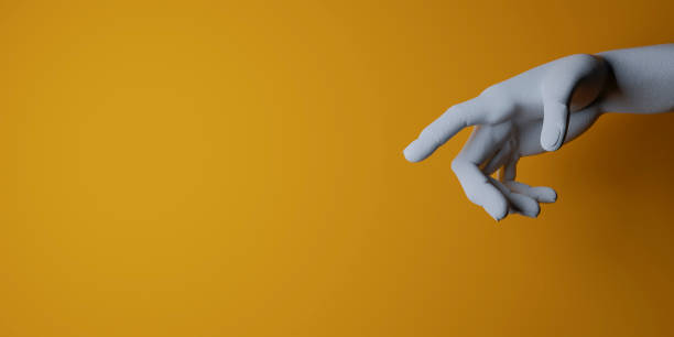 istock white plaster hand pointing to the center of the image 1299173417