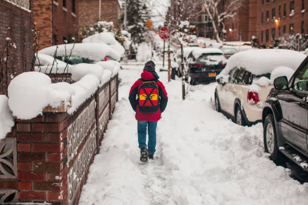 istock Town covered with snow after blizzard and snowstorm 1299180827