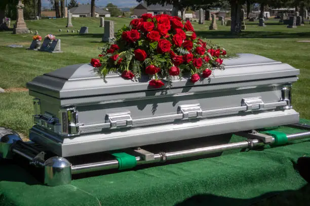 Photo of Casket at Cemetery