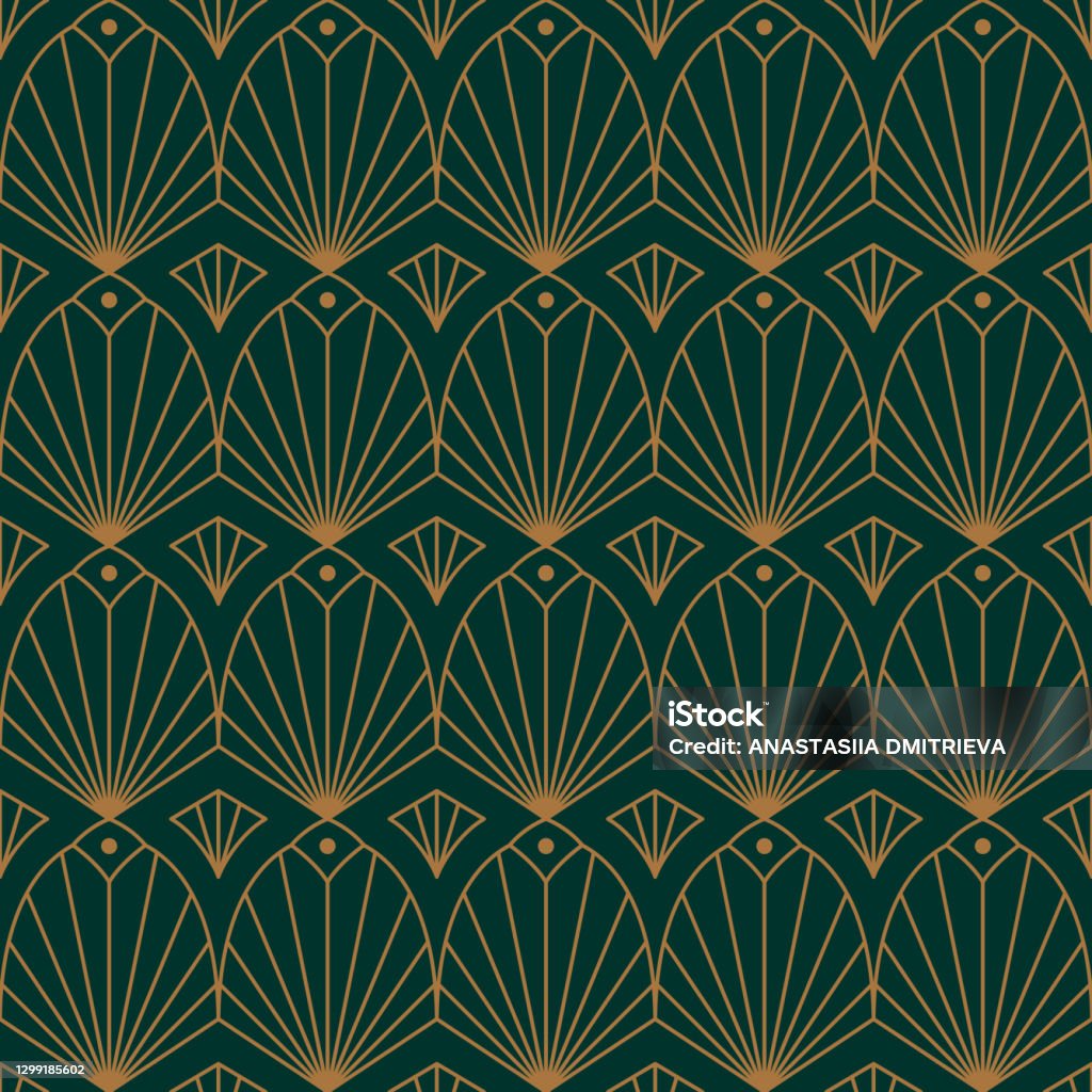 Art Deco Seamless Pattern In A Trending Minimal Linear Style Vector  Abstract Geometric Background Stock Illustration - Download Image Now -  iStock
