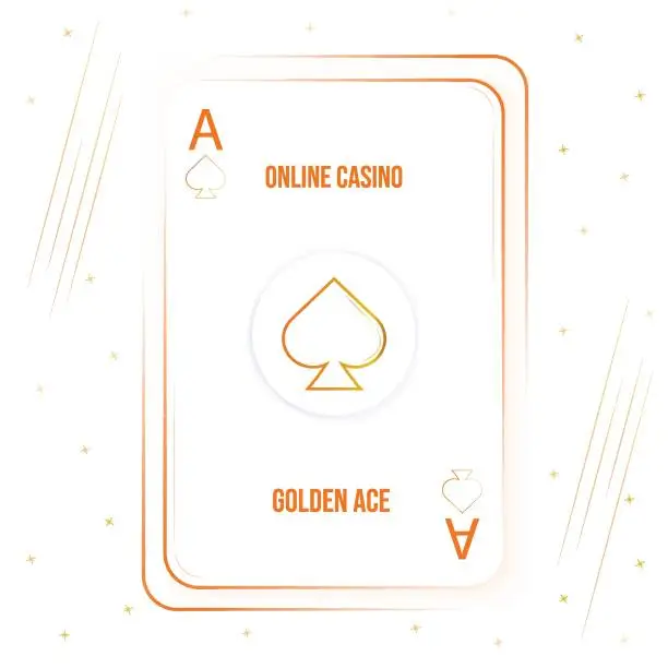 Vector illustration of golden ace Cassino concept art