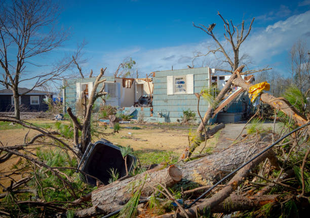 01272021 fultondale al tornado schaden8 - tornado natural disaster damaged house stock-fotos und bilder