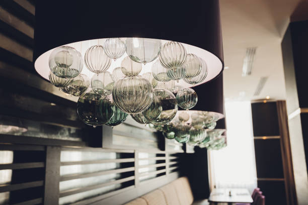istock glass chandelier from the lowest point of view. 1299193059