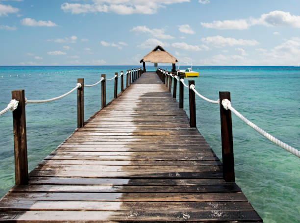 istock Long dock extending out to the Caribbean Sea 1299195890
