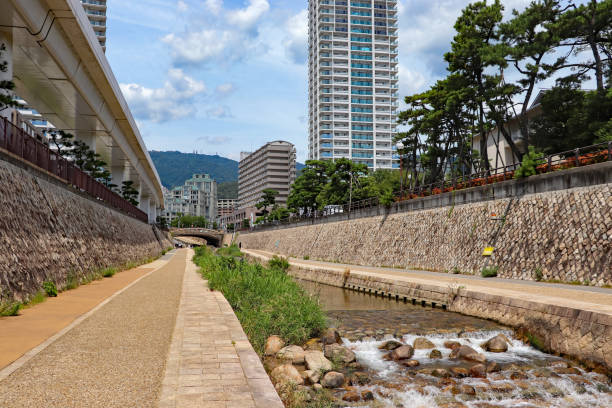 istock Promenade along Sumiyoshi River in Kobe 1299196820