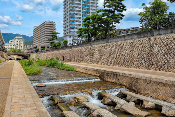 istock Promenade along Sumiyoshi River in Kobe 1299196826