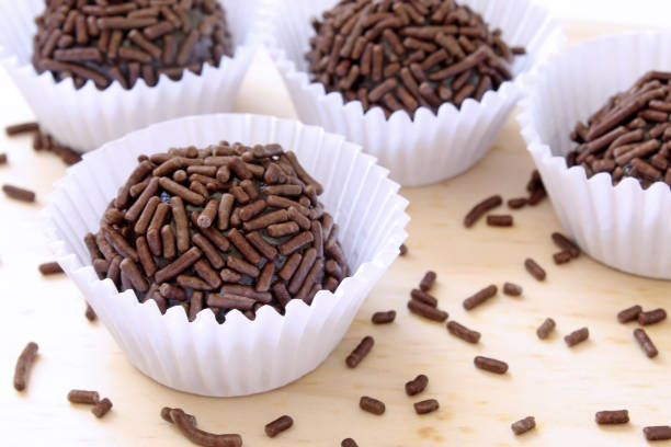istock Sweet brigadeiro on the table with sprinkles 1299199666