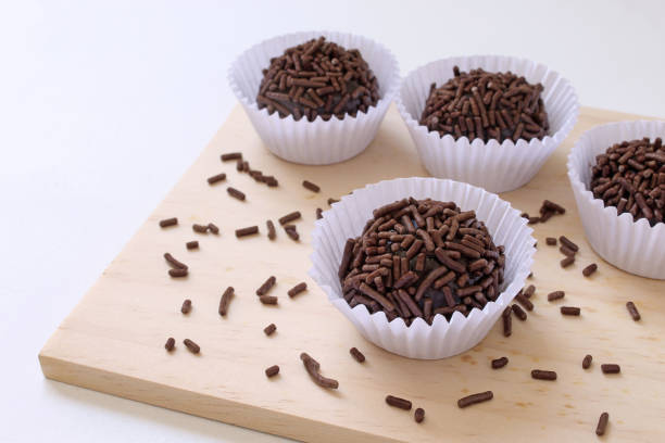 istock Sweet brigadeiro on the table with sprinkles 1299199673