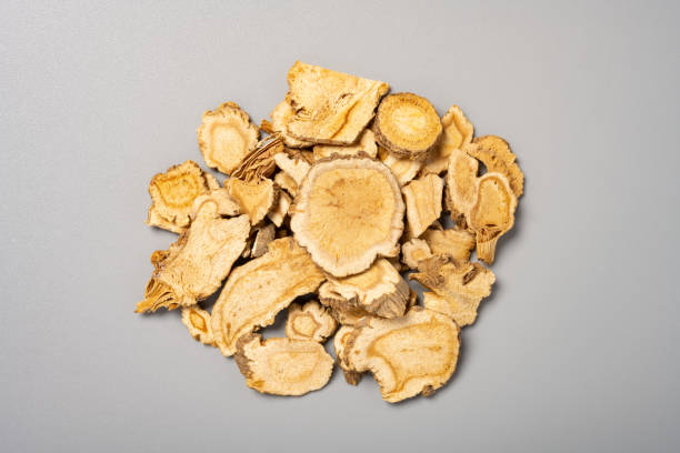 istock top view herb QianHu or Peucedani Radix or Whiteflower Hogfennel Root 1299202182