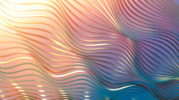 Golden wave background. 3d illustration, 3d rendering. stock photo