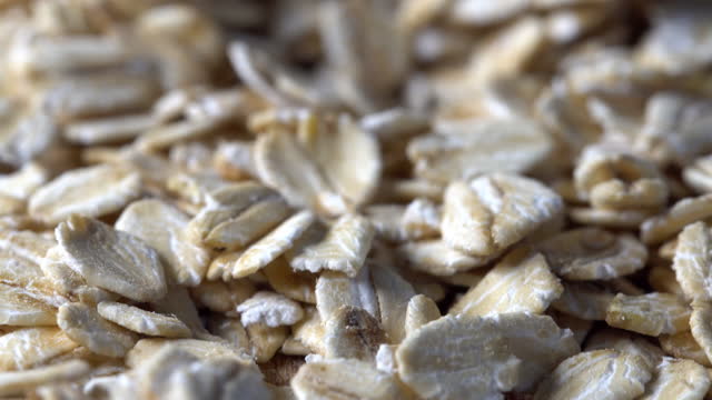 Sliding Macro Shot of Old Fashioned Rolled Oats